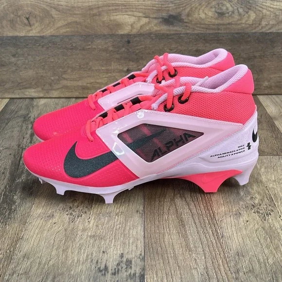 Nike Alpha Menace 4 Pro NRG Pink Football Cleats HJ4568-600 Mens Size 8